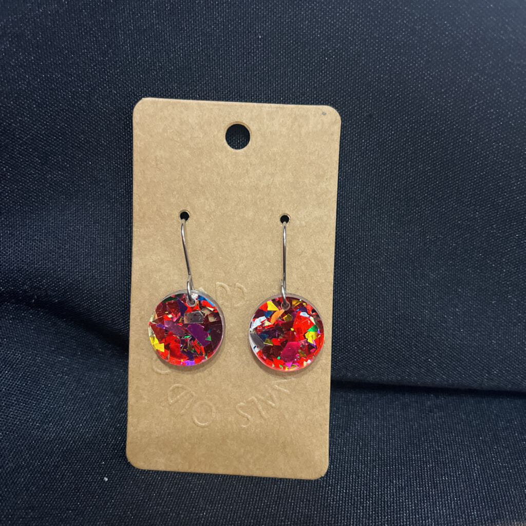 Chunky Red Glitter Petite Earring
