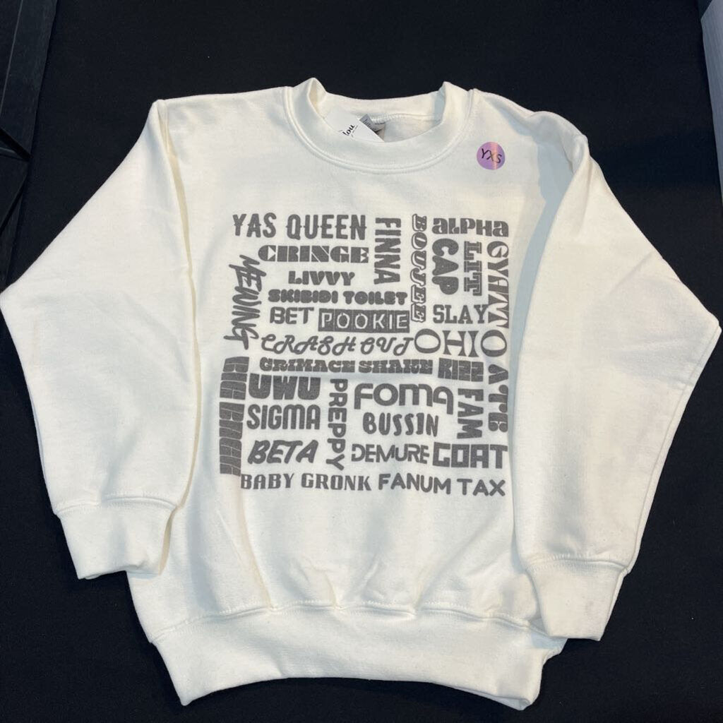 Alpha Gen Slang (YXS, White, Crew)