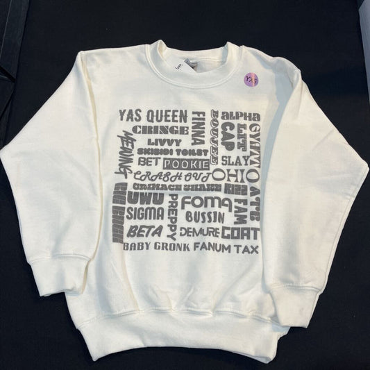 Alpha Gen Slang (YXS, White, Crew)