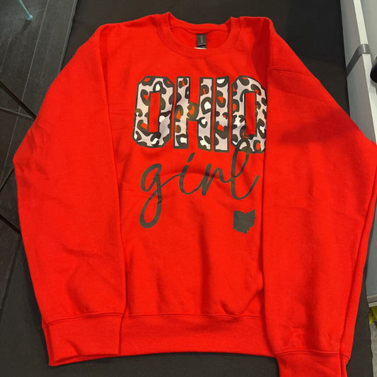 Ohio Girl Leopard (Med, Red, Crew)