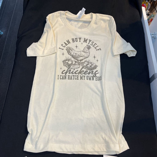 Buy Myself Chickens (XS, Cream, t-shirt)