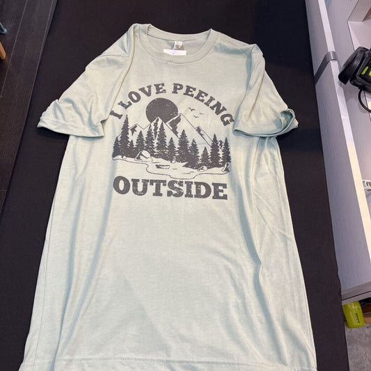 Love Peeing Outside (Med, Sage, t-shirt)