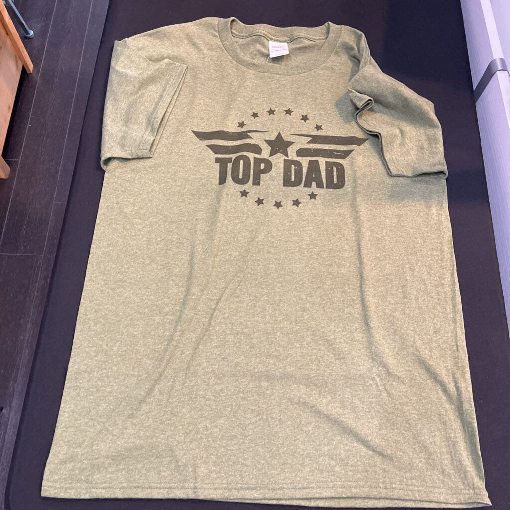 Top Dad (Med, army, t-shirt)