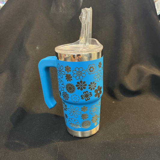 Blue Flower Tumbler (16oz)