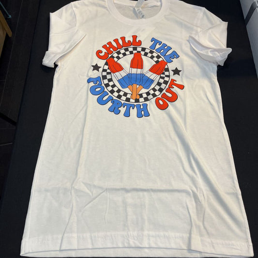 Chill the 4th Out (SM, white, t-shirt)