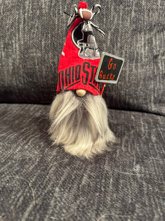 Gnome Ohio State with Gray Beard