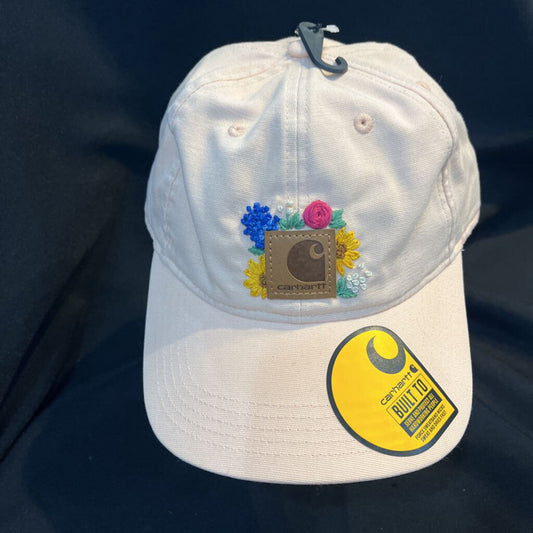 Square Carhartt Style #11 (peach, flowers around logo)