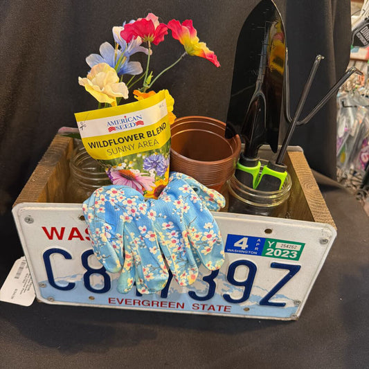 Wooden Garden Box License Plate WA739Z
