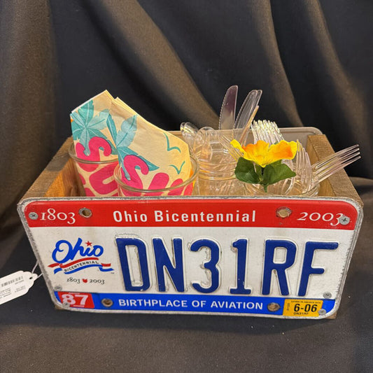 Wooden Picnic Box License Plate OH31RF