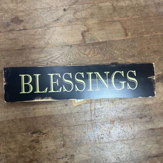 Blessings sign (black, wall hanging)