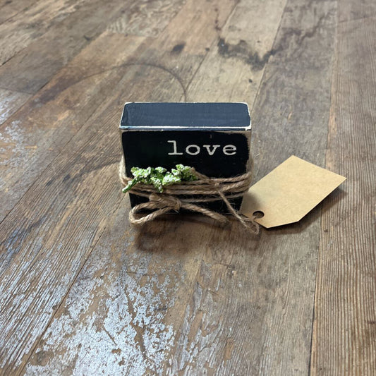 Love Block (black, shelf sitter)