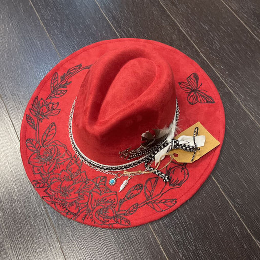 Run for the Roses Hat (red, burned leather)