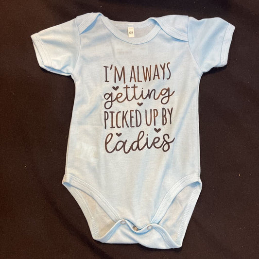 Picked up by Ladies (Onesie, sky blue,0-3M)