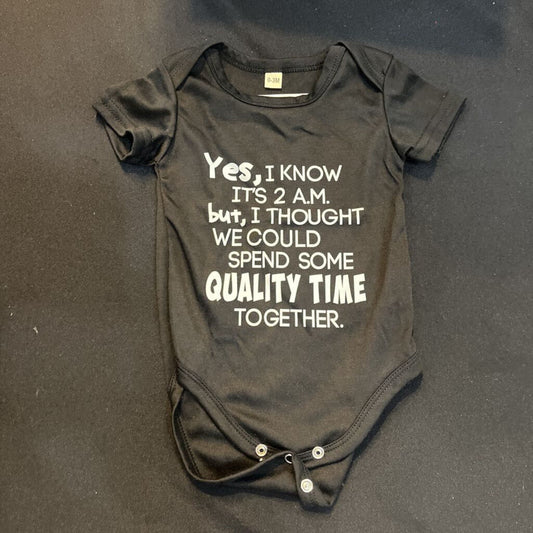 Quality Time (onesie, black, 0-3M)