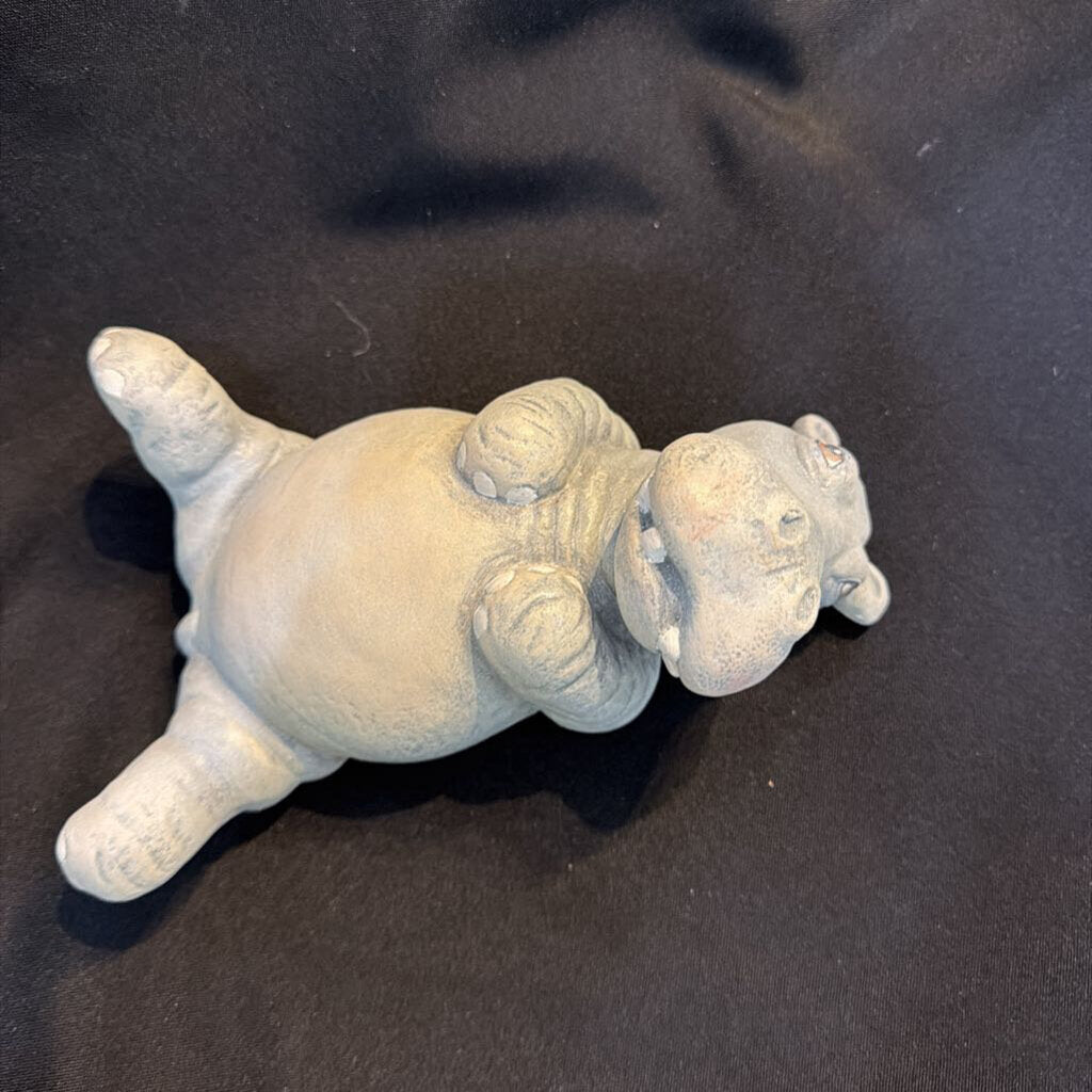 Ceramic Hippo Laying on Back