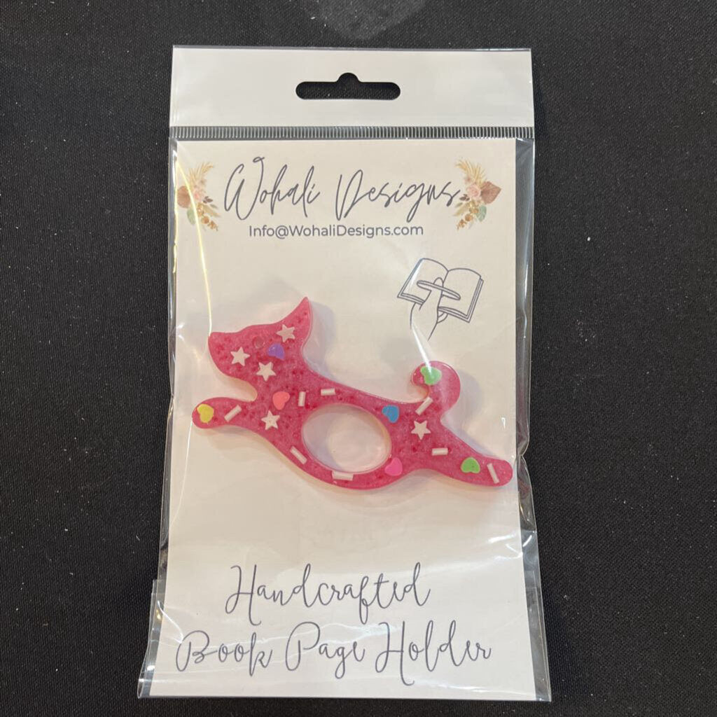 Pink Sprinkle Dog Book Page Holder