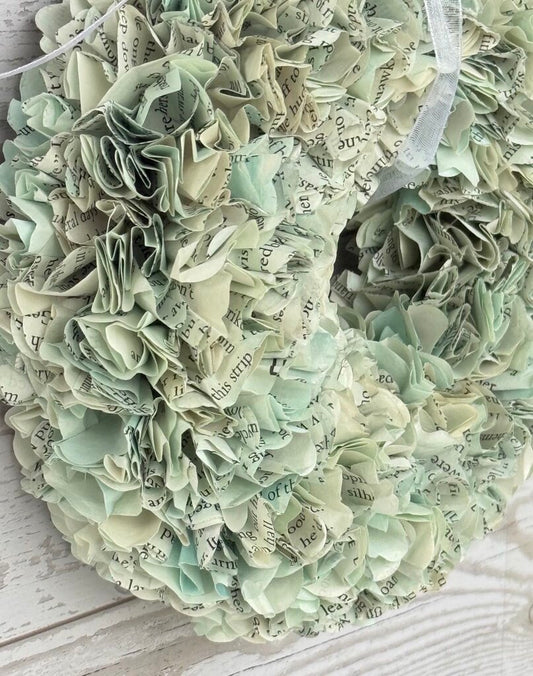 Whispering Waters 6.5" Book Page Wreath