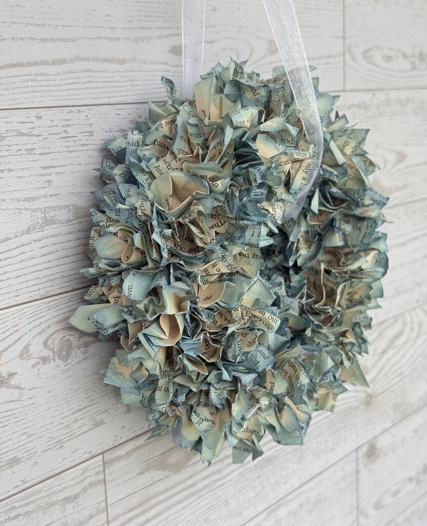 Blue Haven 6.5" Book Page Wreath