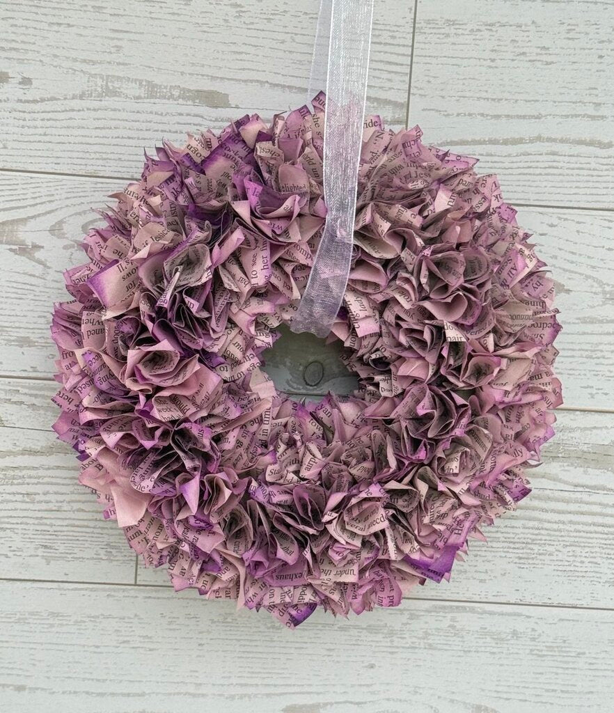 Lavender Crush 6.5" Book Page Wreath