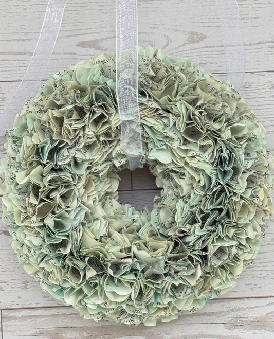 Vintage Pages 6.5" Book Page Wreath