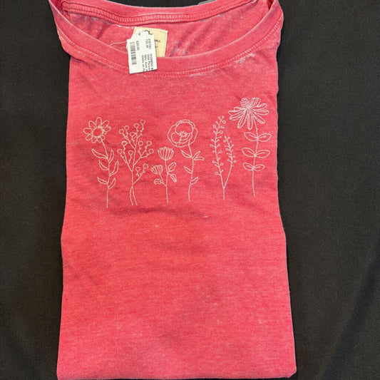 Wild Flower #1 Glitz Acid Wash Lg White on Pink