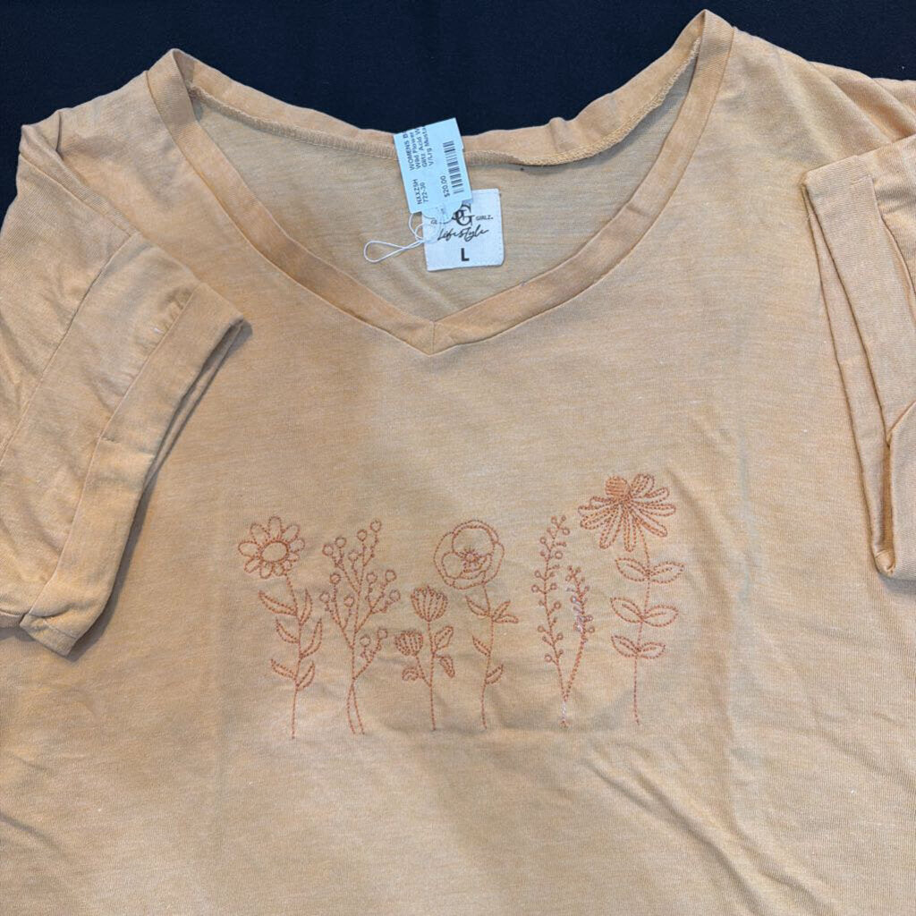 Wild Flower #1 Glitz Acid Wash V/Lrg Mustard on Mustard