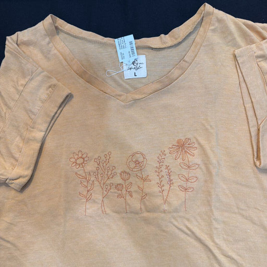 Wild Flower #1 Glitz Acid Wash V/Lrg Mustard on Mustard
