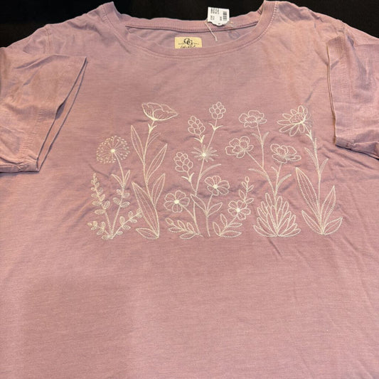 Wild Flower #2 Glitz Acid Wash Lg White on Lt Purple