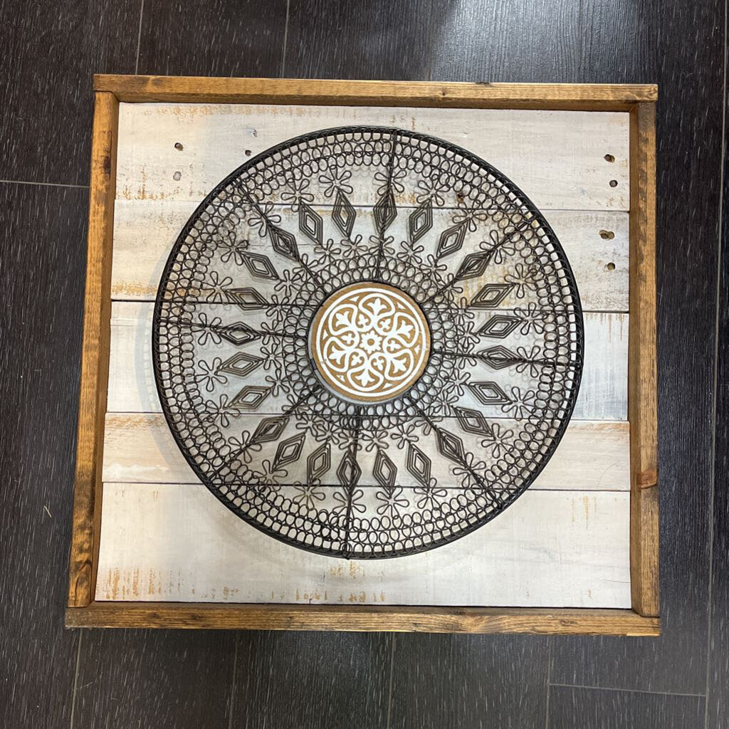 Metal Wire Round Bowl, Framed (wall art