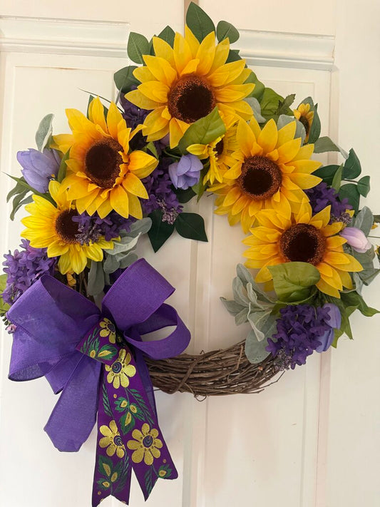 Purple Sunflower Wreath