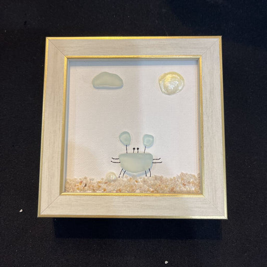 4x4 Cream & Gold Frame Crab