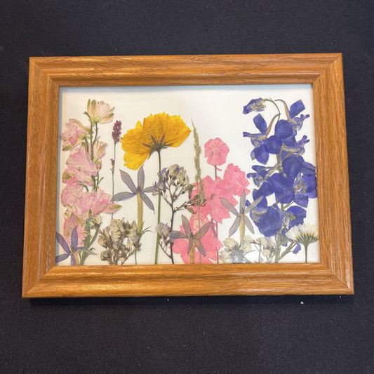 Line of Wild Flower (horizontal wood frame)