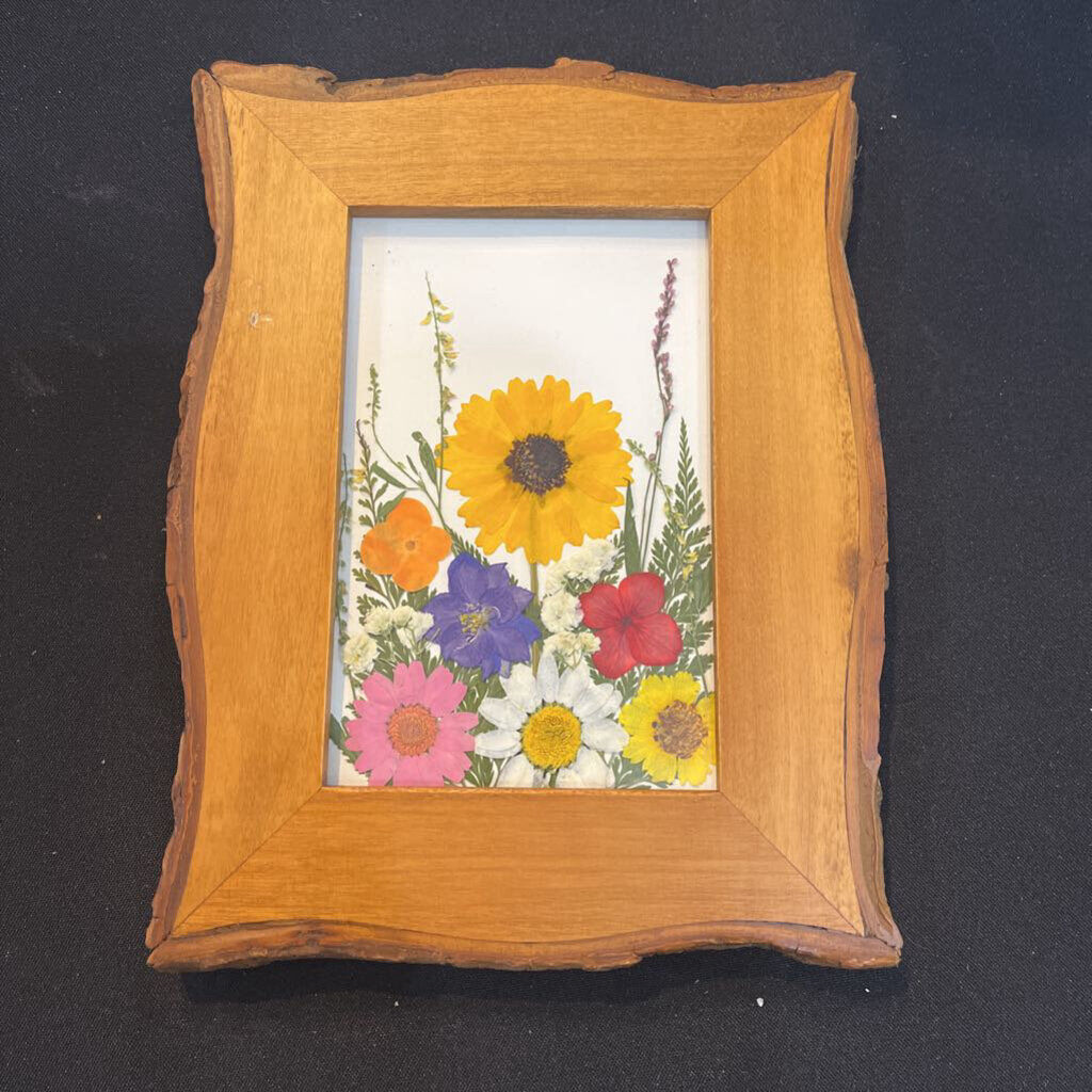 Pressed Wild Flowers (wood live edge)