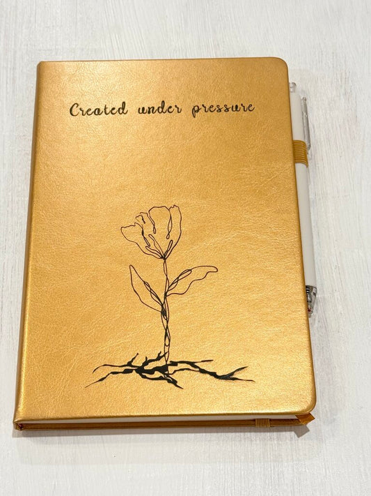 Created Under Pressure (gold, journal & pen)