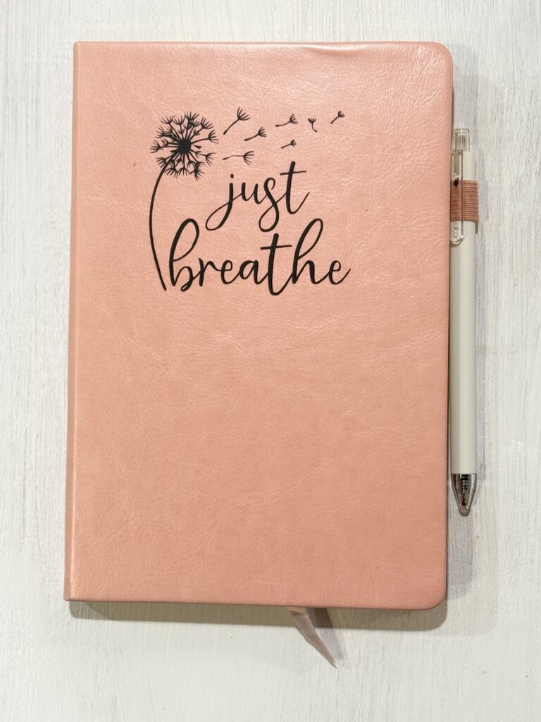 Just breathe Dandelion ( light pink, journal & pen)
