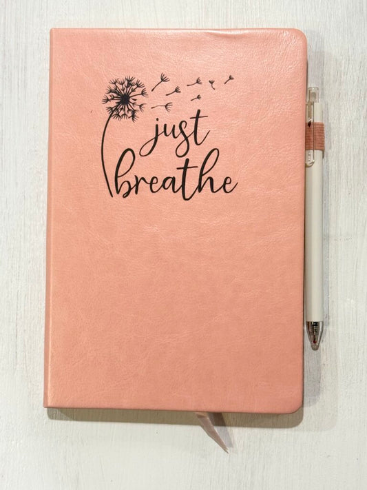Just breathe Dandelion ( light pink, journal & pen)