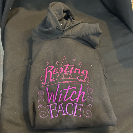 Hoodie Resting Witch Face (XL, black)
