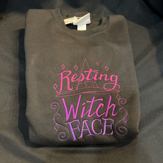 Sweatshirt Resting Witch Face (M,black)