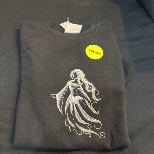 Sweatshirt Floating Ghost (M, black, GLOWS))