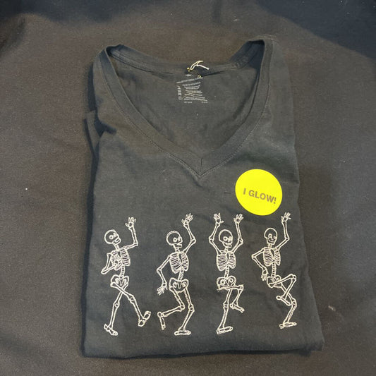 T-shirt Dancing Skeleton (M, black, GLOWS)