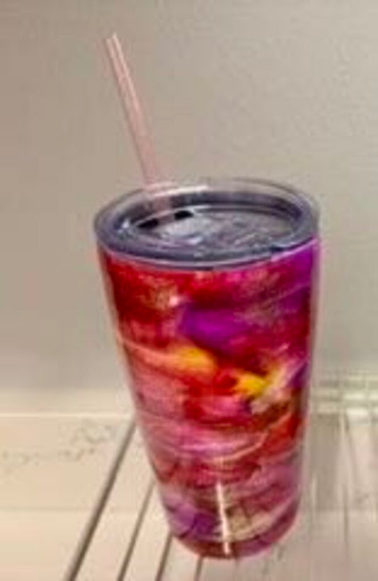 20oz Insulated Red and Gold Tumblr w/ Straw