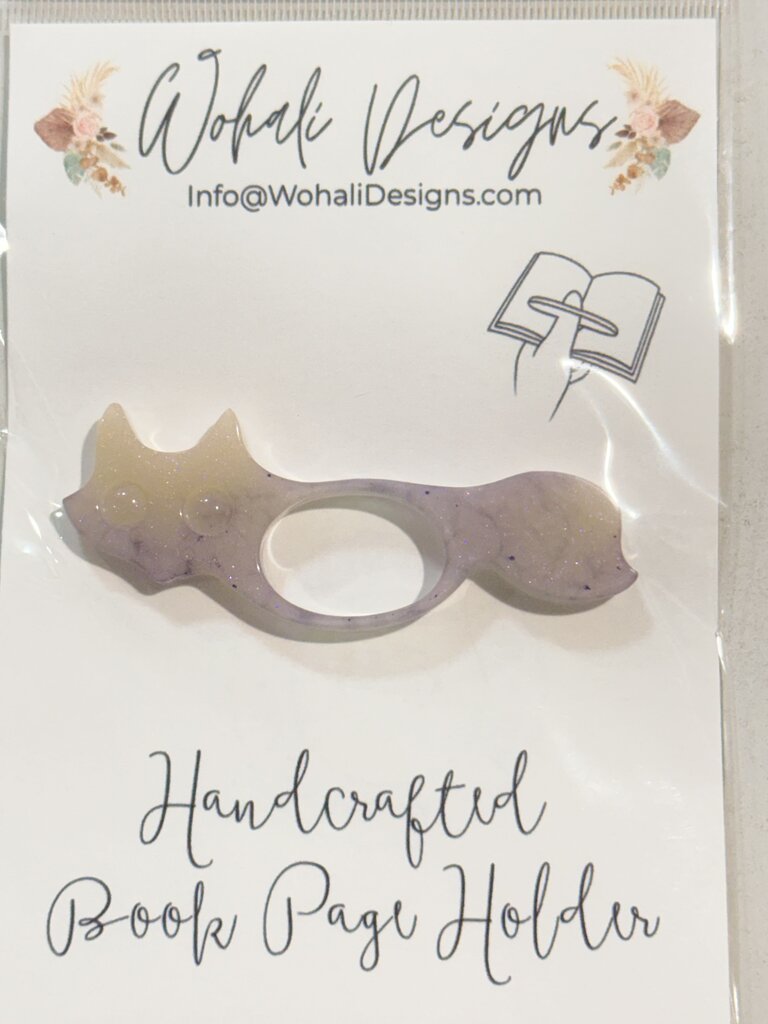 Light Purple & Grey Fox Book Page Holder