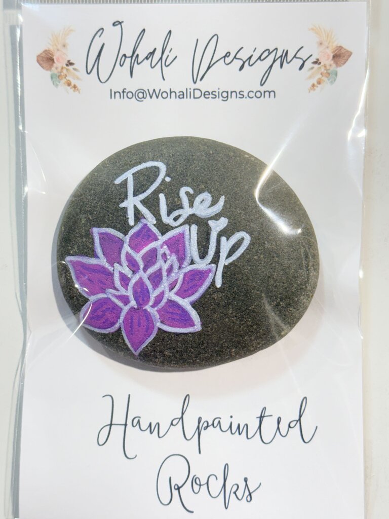 Hand Painted RISE UP rock