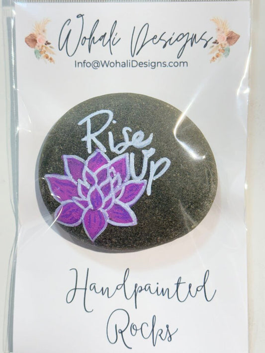 Hand Painted RISE UP rock