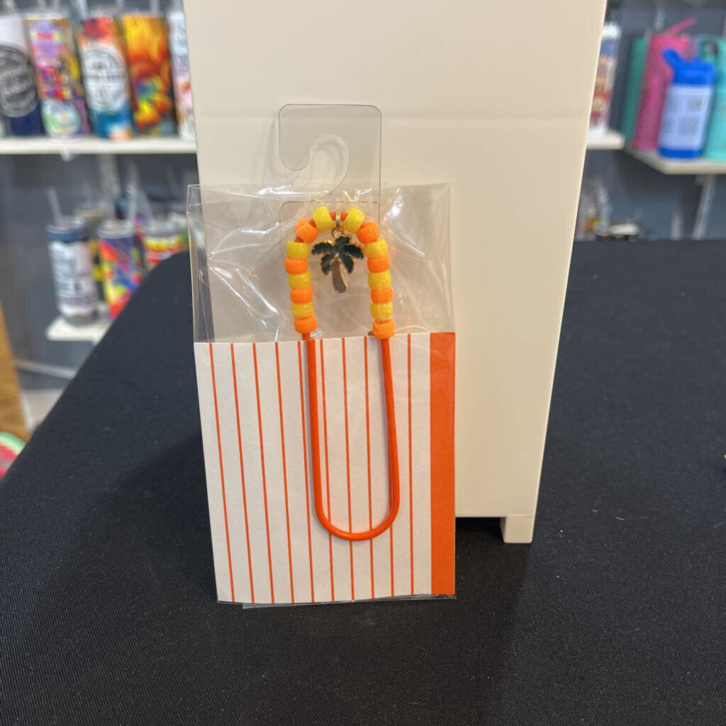 Book Mark/ Planner Clip (orange, palm tree)