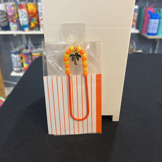 Book Mark/ Planner Clip (orange, palm tree)