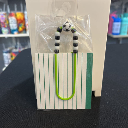 Book Mark/ Planner Clip (green, soccer)