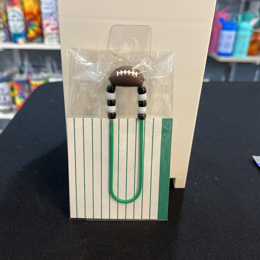 Book Mark/ Planner Clip (green, football)