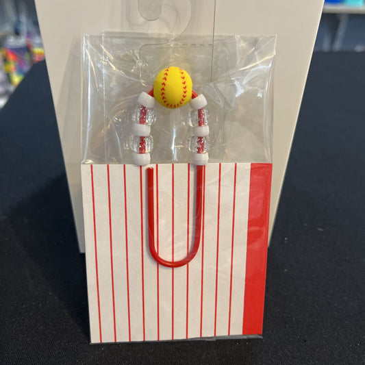 Book Mark/ Planner Clip (red, softball)