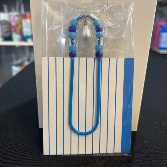 Book Mark/ Planner Clip (blue, pearl)